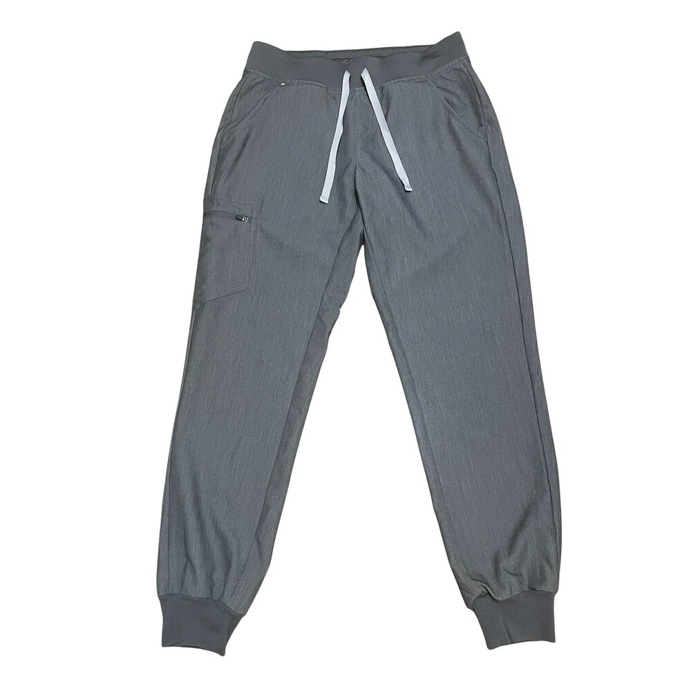 FIGS Women's Gray Zamora Jogger Scrub Pants Drawstring Medical Dental Size Small